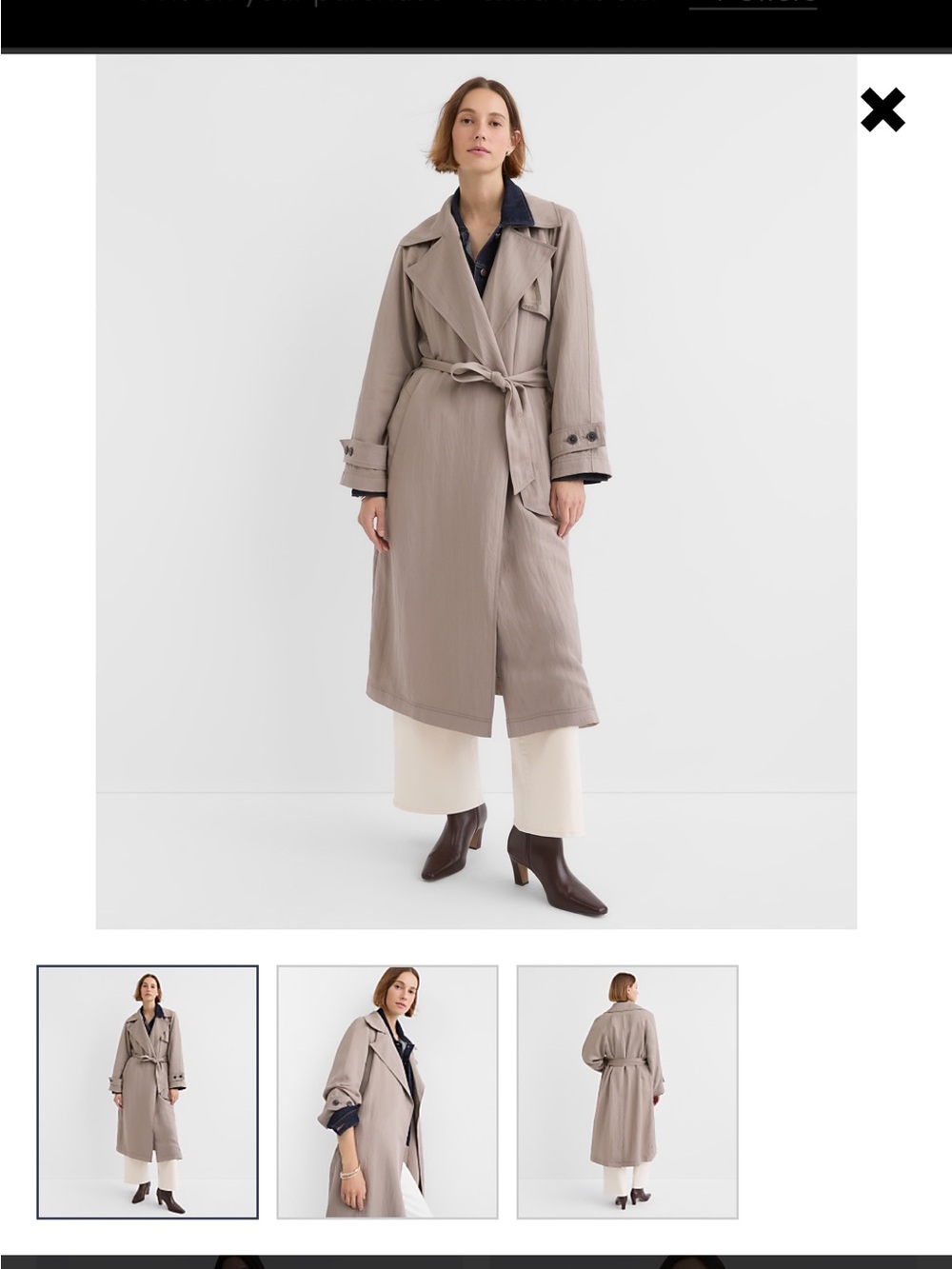 NWT LOFT taupe belted trench coat